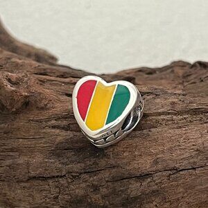 Pandora Guinea Flag Exclusive Heart Charm S925 ALE Bead Charm